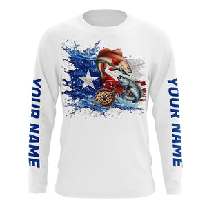 Personalized Texas Slam Redfish, Trout, Flounder Long Sleeve Fishing Shirts, Texas Fishing Jerseys IPHW7053