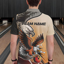Load image into Gallery viewer, Custom Eagle Bowling Jerseys With Names, Orange Eagle Bowling League Men Polo Shirts IPHW8762