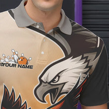 Load image into Gallery viewer, Custom Eagle Bowling Jerseys With Names, Orange Eagle Bowling League Men Polo Shirts IPHW8762