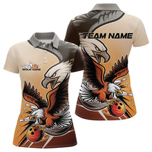 Load image into Gallery viewer, Custom Eagle Bowling Jerseys With Names, Orange Eagle Bowling League Women Polo Shirts IPHW8762
