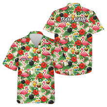 Load image into Gallery viewer, Custom Tropical Plants And Flamingo Hawaiian Bowling Shirt For Men And Women IPHW10851