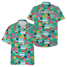 Load image into Gallery viewer, Custom Colorful Tropical Plants And Flamingo Hawaiian Bowling Shirt For Men And Women IPHW10860