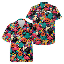 Load image into Gallery viewer, Custom Colorful Tropical Plants And Flamingo Hawaiian Bowling Shirt For Men And Women IPHW10861