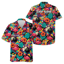 Load image into Gallery viewer, Custom Colorful Tropical Plants And Flamingo Hawaiian Bowling Shirt For Men And Women IPHW10861