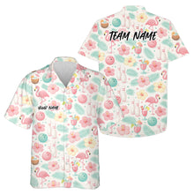 Load image into Gallery viewer, Custom Pastel Tone Tropical Plants And Flamingo Summer Vibe Bowling Hawaiian Shirts IPHW10862