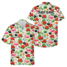 Load image into Gallery viewer, Custom Colorful Tropical Plants And Flamingo Hawaiian Bowling Shirt For Men And Women IPHW10866