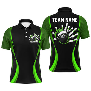 Custom Christmas Bowling Shirts For Men, Bowling Team Shirts Christmas Bowling Outfits | Green IPHW7326