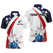 Load image into Gallery viewer, American Flag Custom Patriotic Bowling Shirts For Men, Team Bowling League Shirts Uniform IPHW7635