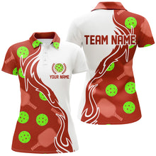 Load image into Gallery viewer, Custom Christmas Pickleball Shirts for women, Red And Green Casual Pickleball Polo Tops IPHW5535