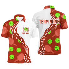 Load image into Gallery viewer, Custom Christmas Pickleball Shirts For Men, Red And Green Casual Pickleball Polo Tops IPHW5535