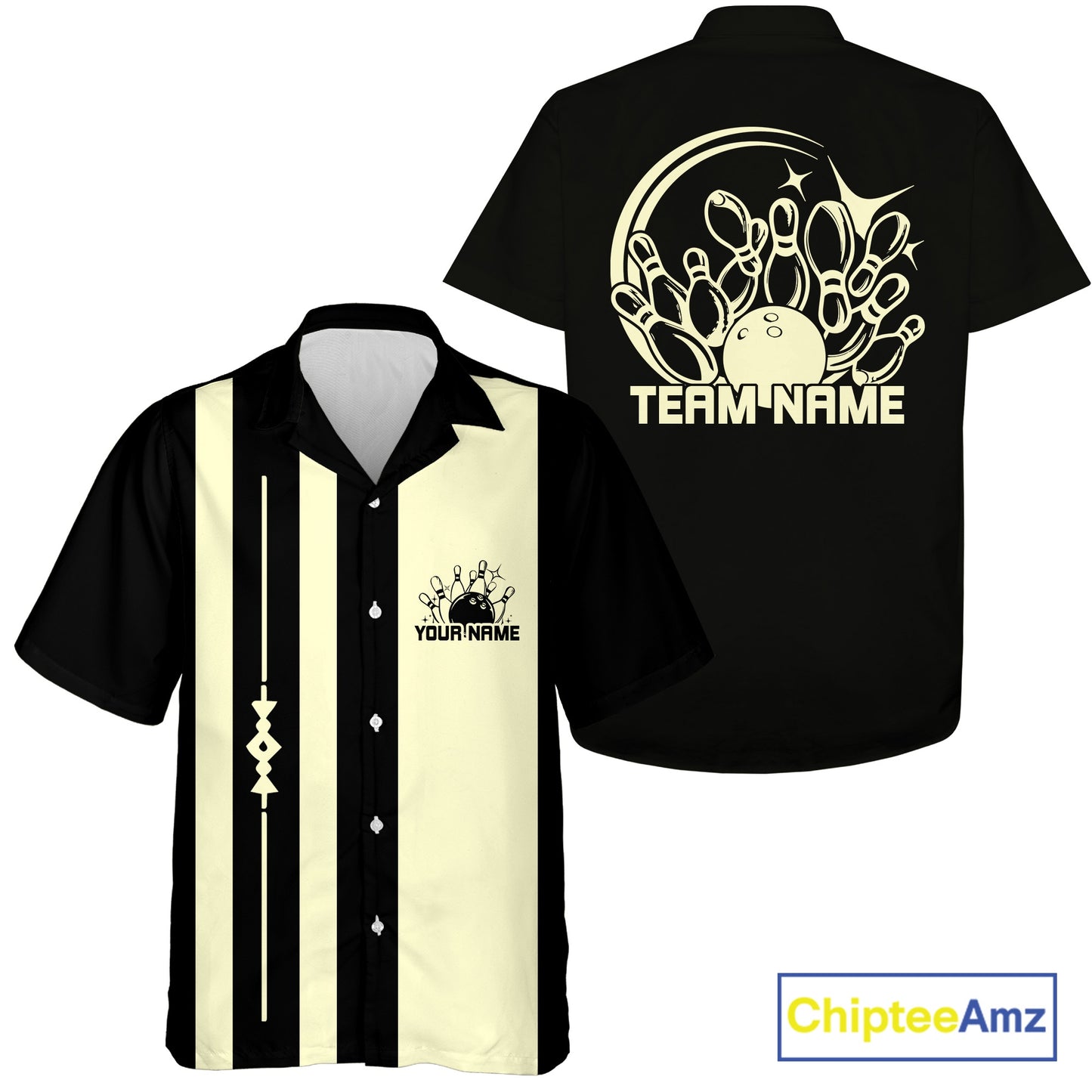 Custom Classic Vintage Bowling Team Shirts, 50S Retro Bowling Button Up ShirtIPHW10867