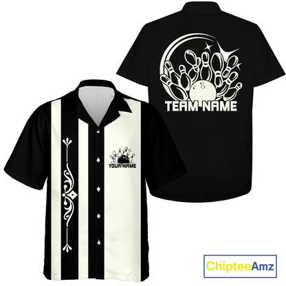 Custom Classic Vintage Bowling Team Shirts, 50S Retro Bowling Button Up ShirtIPHW10869