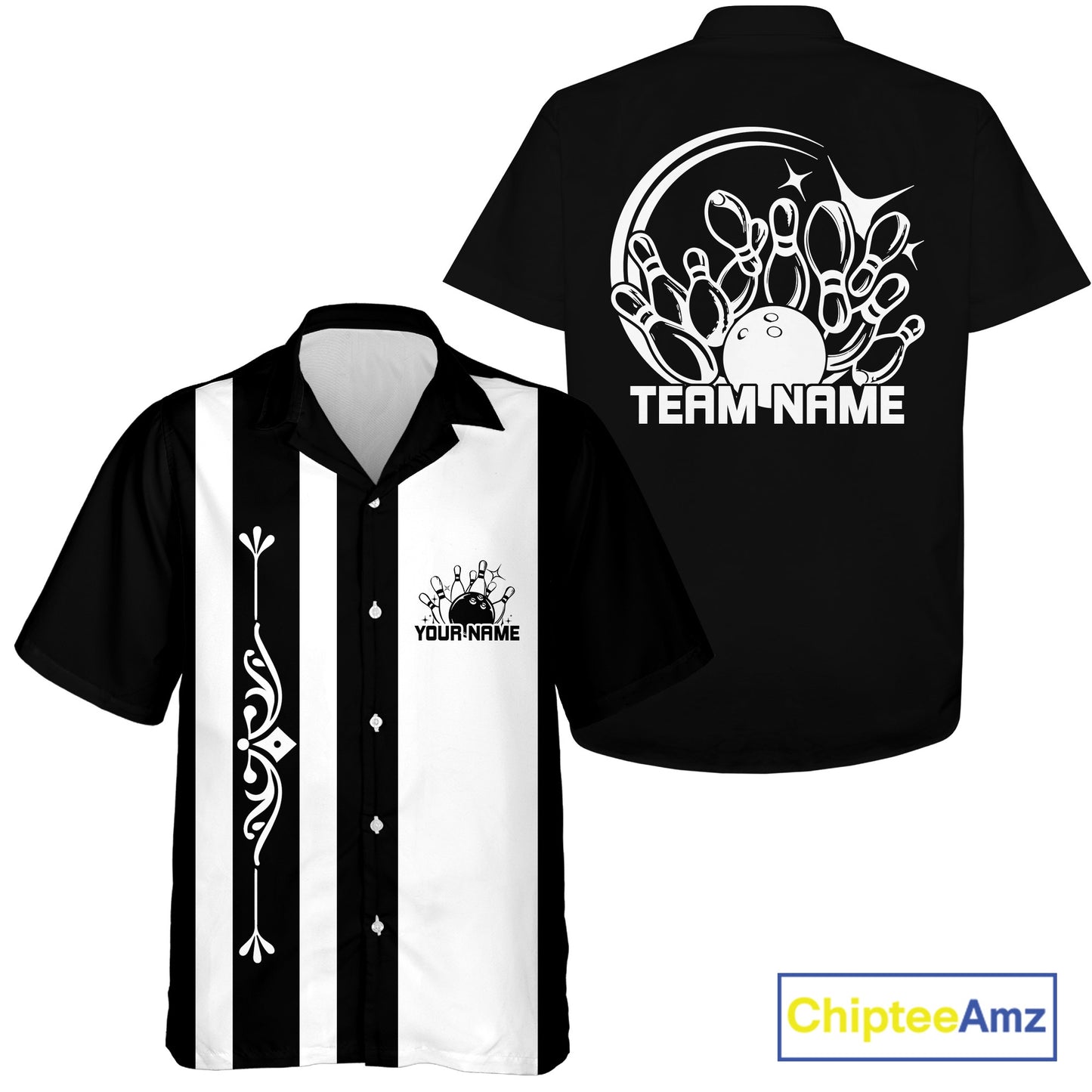 Custom Classic Vintage Bowling Team Shirts, 50S Retro Bowling Button Up ShirtIPHW10869