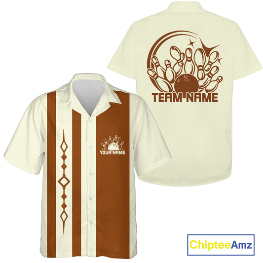Custom Classic Vintage Bowling Team Shirts, 50S Retro Bowling Button Up Shirt IPHW10876