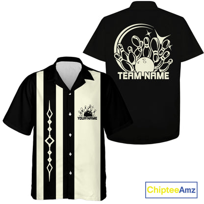 Custom Classic Vintage Bowling Team Shirts, 50S Retro Bowling Button Up Shirt IPHW10876