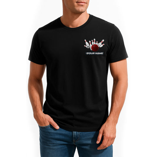 Custom Grunge American Flag Eagle Bowling T-Shirts For Men, Patriotic Thunder IPHW9058