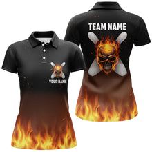 Load image into Gallery viewer, Flame Women&#39;s Custom Bowling Shirts, Personalized Team Bowlers Jersey Short Sleeves IPHW5187