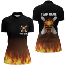 Load image into Gallery viewer, Flame Women&#39;s Custom Bowling Shirts, Personalized Team Bowlers Jersey Short Sleeves IPHW5187