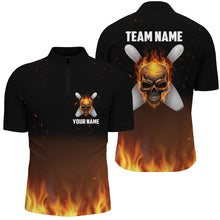 Load image into Gallery viewer, Flame Men Custom Bowling Shirts, Personalized Team Bowlers Jersey Short Sleeves IPHW5187