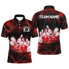 Load image into Gallery viewer, Red Thunder Lightning Custom Bowling Shirts For Men, Bowling League Shirts Bowling Jersey IPHW7331