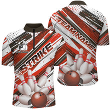 Load image into Gallery viewer, Red Diagonal Stripes Custom Bowling Shirts For Men, Bowling Jerseys Team Uniform IPHW7643