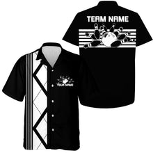 Load image into Gallery viewer, Custom Retro Bowling Button Up Shirt , Vintage Striped Bowling Team Hawaiian Shirt IPHW10071