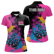 Load image into Gallery viewer, Custom Colorful Splatter Dartboard Dart Polo Shirt For Women, Grunge Dart Team Jerseys IPHW9961