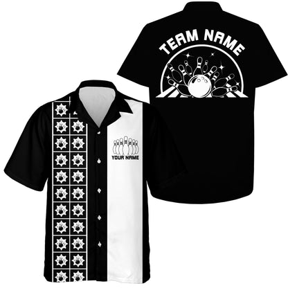 Custom Retro Style Bowling Button Up Shirt, Vintage Bowling Hawaiian Team Shirt IPHW10080