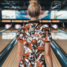 Load image into Gallery viewer, Custom Graffity Orange Camo Bowling Team Women Polo Shirts, Camouflage Bowling Jerseys IPHW10216
