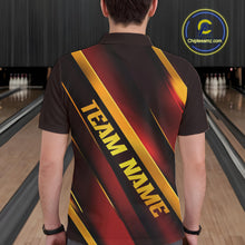 Load image into Gallery viewer, Custom Red And Gold Bowling Tournament Shirts For Men And Women With Name, Bowler Outfit IPHW10645