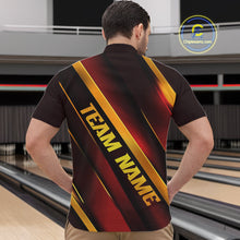 Load image into Gallery viewer, Custom Red And Gold Bowling Tournament Shirts For Men And Women With Name, Bowler Outfit IPHW10645