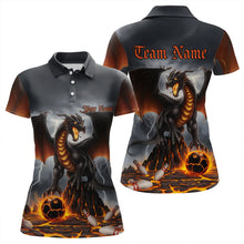 Load image into Gallery viewer, Custom Thunder Lightning Dragon Bowling Polo Shirts For Women,Dragon Bowling Team Shirt IPHW8300