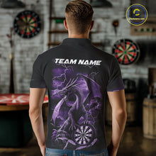 Load image into Gallery viewer, Custom Purple Lightning Dragon Darts Men Polo Shirts, Dragon Darts Team Jersey IPHW10383