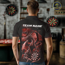 Load image into Gallery viewer, Custom Red Lightning Dragon Darts Men Polo Shirts, Dragon Darts Team Jersey IPHW10384