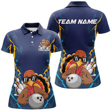 Load image into Gallery viewer, Custom Funny Turkey Bowling Team Shirts For Women, Thanksgiving Bowling Uniform Outfit IPHW7872