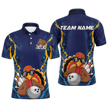 Load image into Gallery viewer, Custom Funny Turkey Bowling Team Shirts For Men, Thanksgiving Bowling Uniform Bowler Outfit IPHW7872