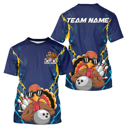 Custom Funny Turkey Bowling Team For Men, Thanksgiving Bowling Uniform Bowler Outfit IPHW7872