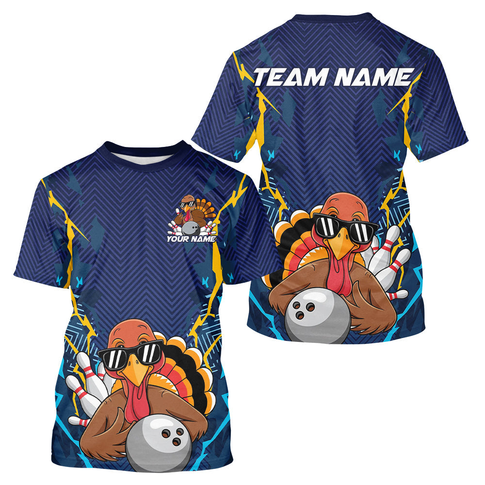 Custom Funny Turkey Bowling Team For Men, Thanksgiving Bowling Uniform Bowler Outfit IPHW7872