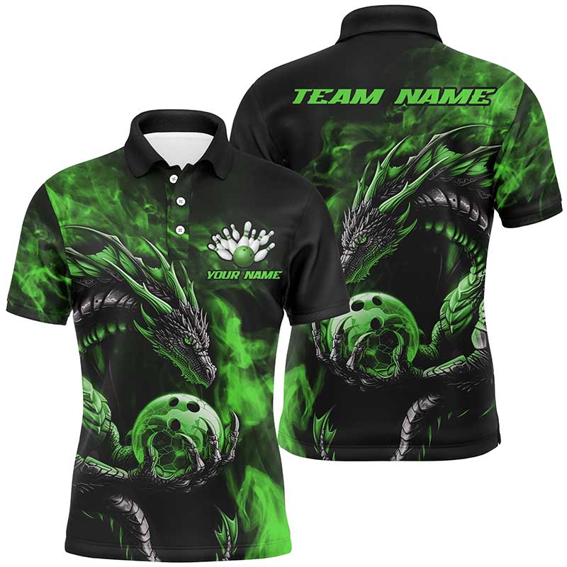 Custom Multi-Color Dragon Bowling Team Polo And Quarter-Zip Shirts For Men, Women, Kids IPHW5874