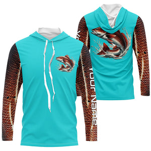 Redfish Puppy Drum Fishing Custom Performance Long Sleeve Uv Protection Shirts, Saltwater Fishing IPHW7065