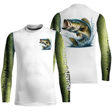 Load image into Gallery viewer, Custom Largemouth Bass Long Sleeve Tournament Fishing Shirts, Bass Fishing Scales Fishing Shirts IPHW7066