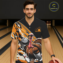 Load image into Gallery viewer, Yellow Camo Custom Funny Turkey Bowling Men And Women Hawaiian Shirt, Thanksgiving Bowling Tournament IPHW7881