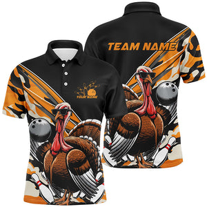 Black And Yellow Camo Custom Funny Turkey Bowling Shirts For Men, Thanksgiving Bowling Tournament IPHW7881