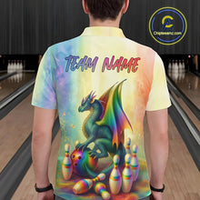 Load image into Gallery viewer, Custom Colorful Rainbow Colors Dragon Bowling Team Shirts, Dragon Bowling League Shirt IPHW10233