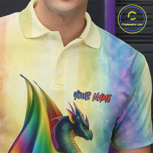 Load image into Gallery viewer, Custom Colorful Rainbow Colors Dragon Bowling Team Shirts, Dragon Bowling League Shirt IPHW10233