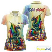 Load image into Gallery viewer, Custom Colorful Rainbow Colors Dragon Bowling Team Shirts, Dragon Bowling League Shirt IPHW10233