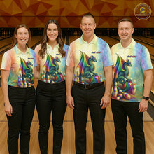 Load image into Gallery viewer, Custom Colorful Rainbow Colors Dragon Bowling Team Shirts, Dragon Bowling League Shirt IPHW10233