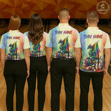 Load image into Gallery viewer, Custom Colorful Rainbow Colors Dragon Bowling Team Shirts, Dragon Bowling League Shirt IPHW10233
