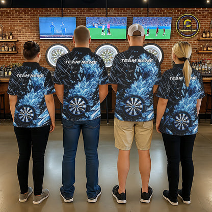Custom Blue Ice Crystal Dart Jerseys, Ice Dart Team Multi Styles Shirts For Men, Women And Kids IPHW10403