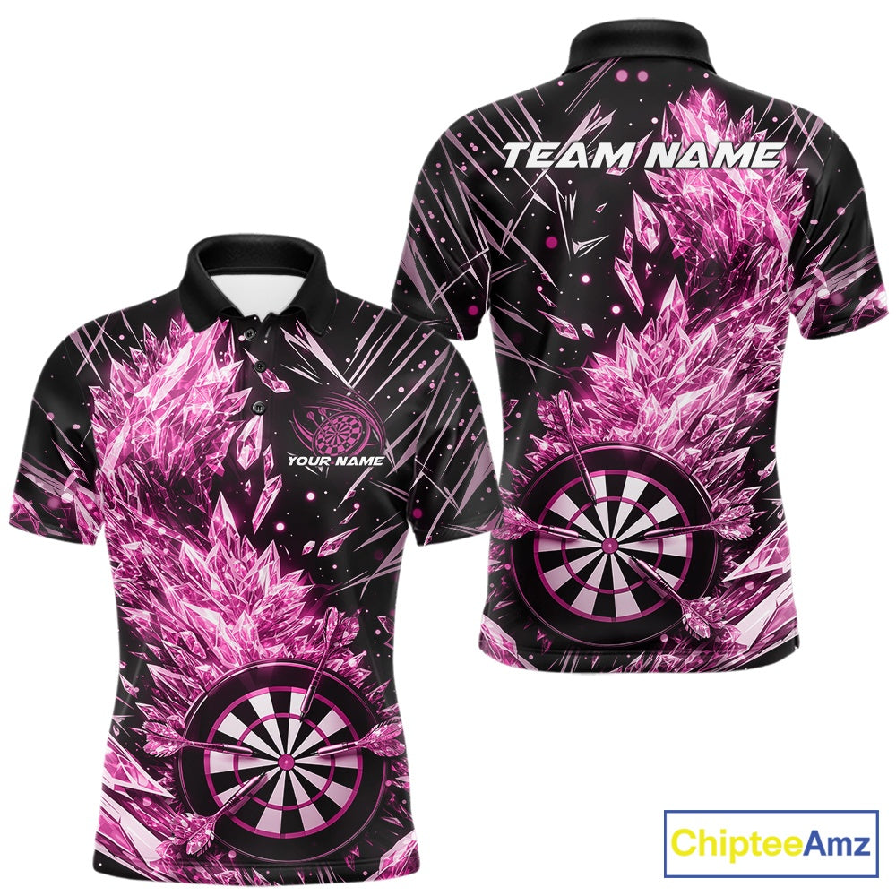 Custom Pink Ice Crystal Dart Jerseys, Ice Dart Team Multi Styles Shirts For Men, Women And Kids IPHW10405